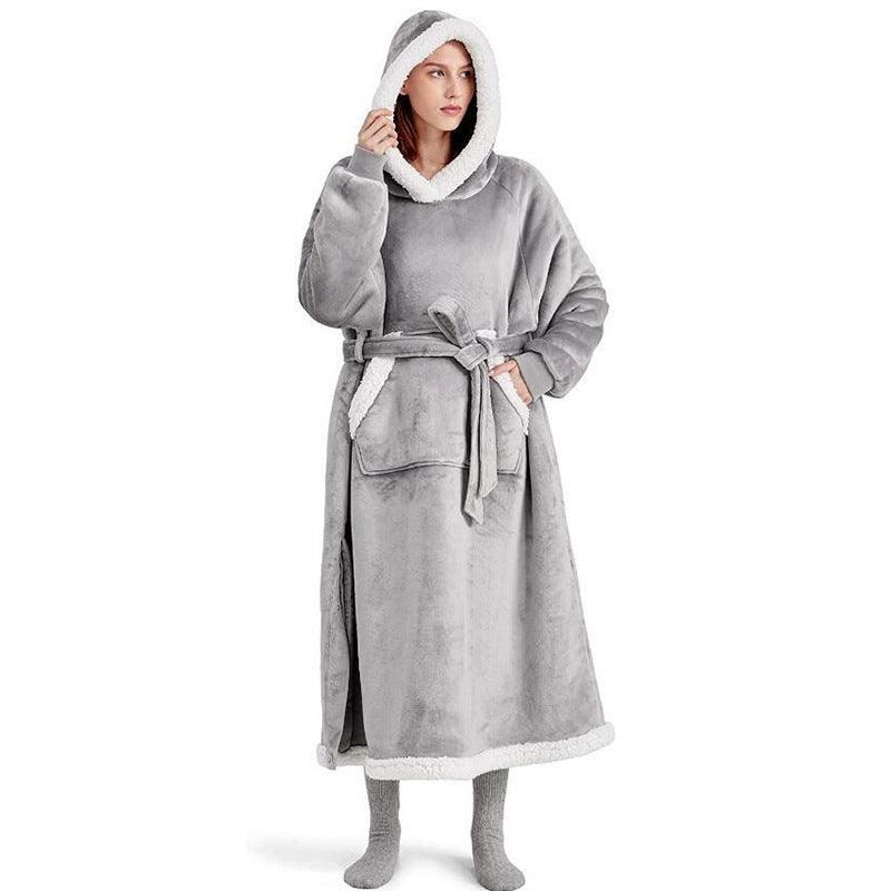 Winter Hoodie Blanket With Button Design Warm Home Clothes Women Men Oversized Pullover - Giftsmojo