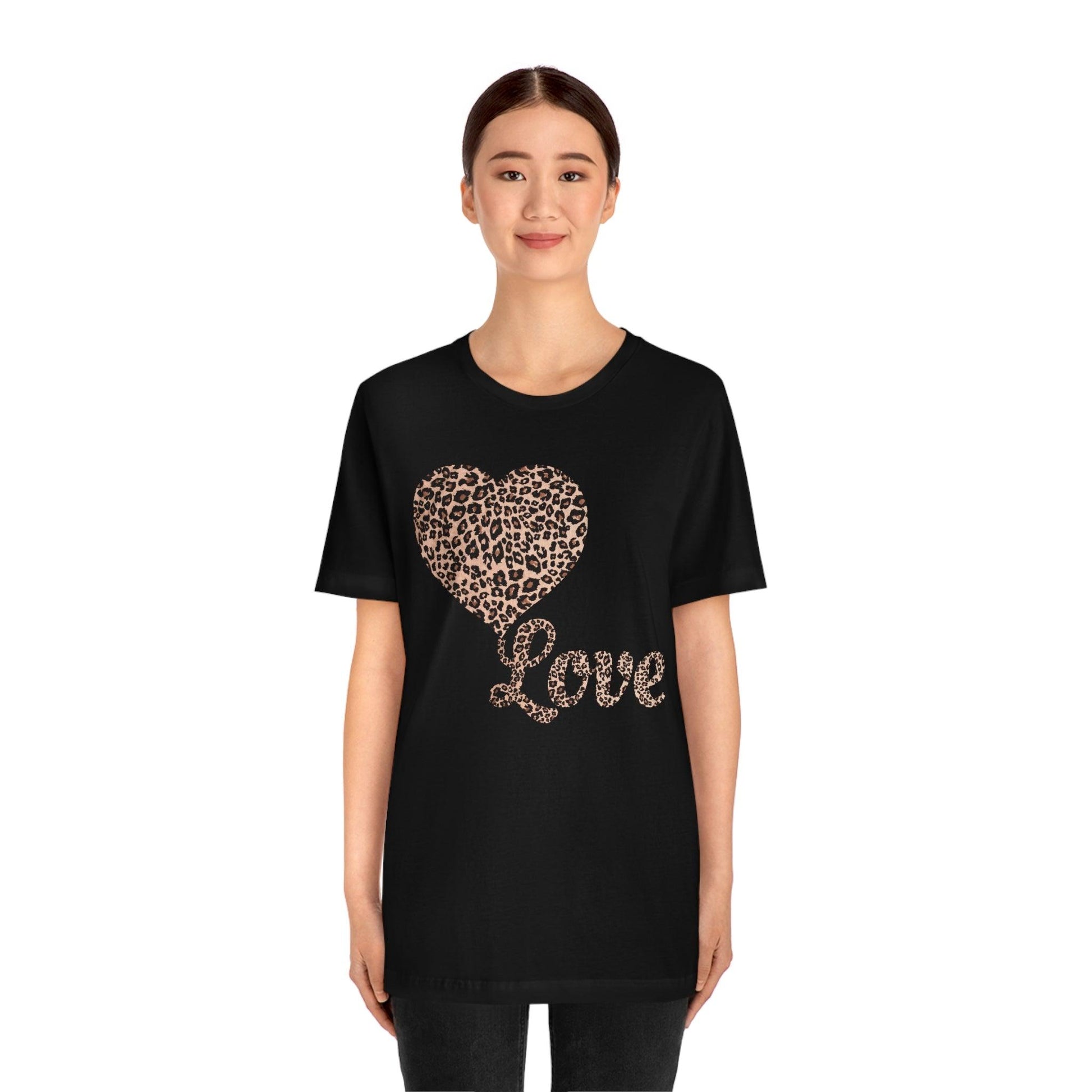 Love Heart, Leopard Print Tee - Giftsmojo