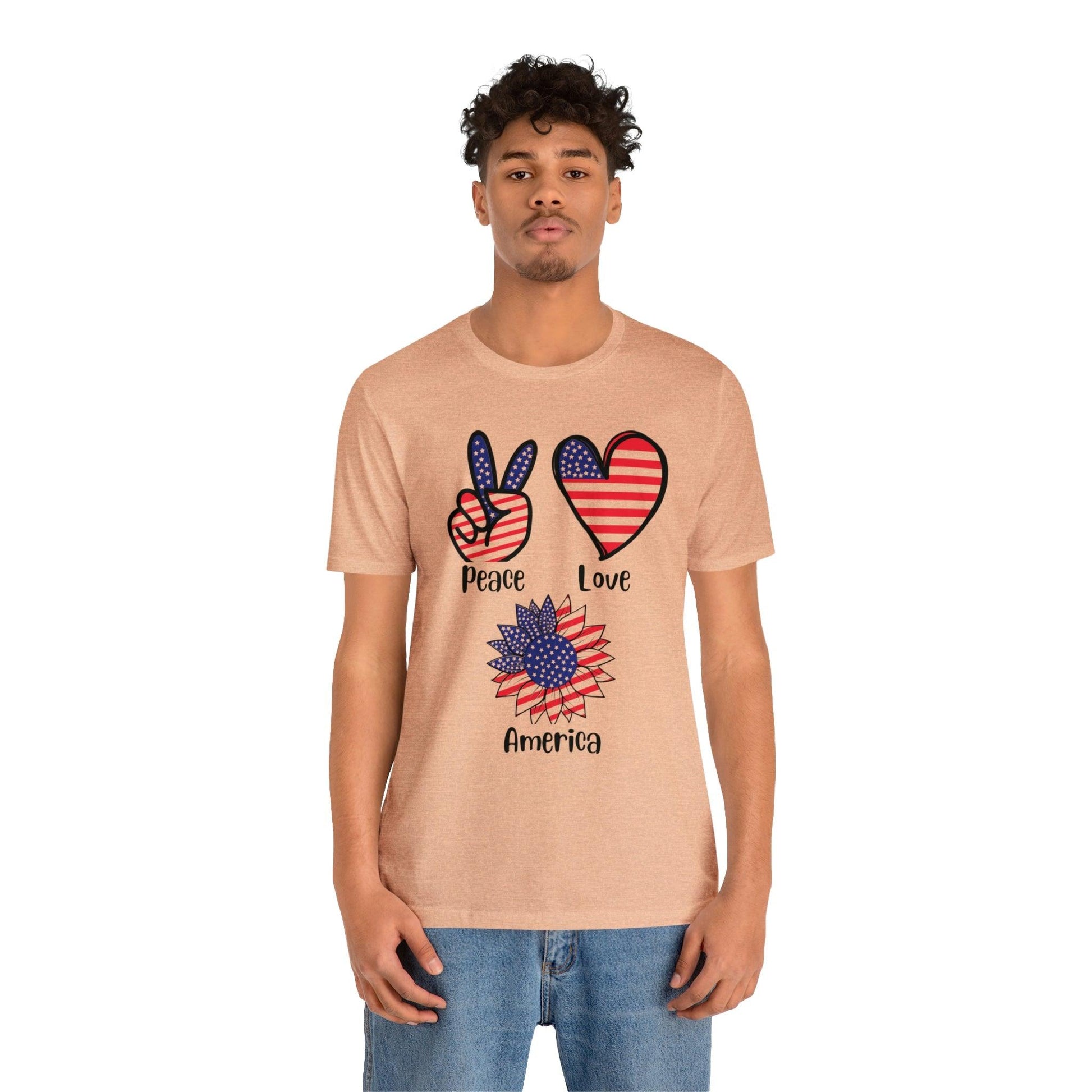 Memorial Day shirt, Love Peace America, Independence Day, 4th of July shirt - Giftsmojo