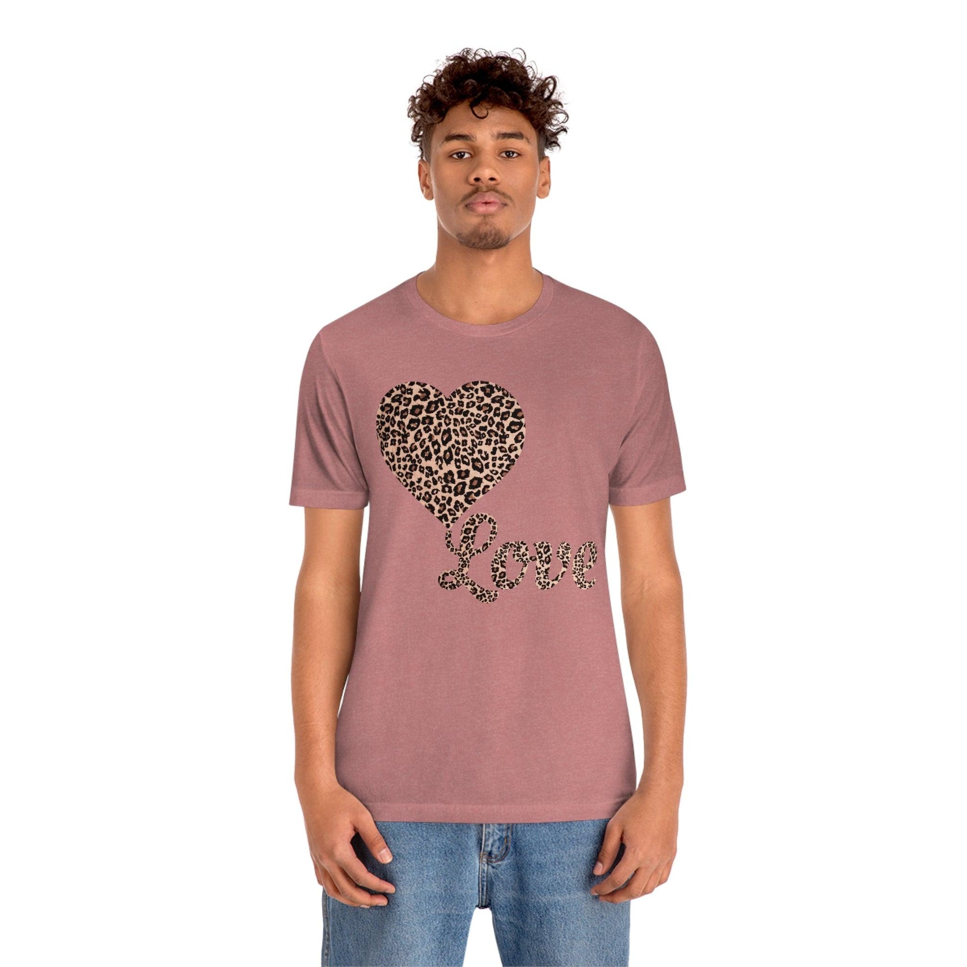 Love Heart, Leopard Print Tee - Giftsmojo