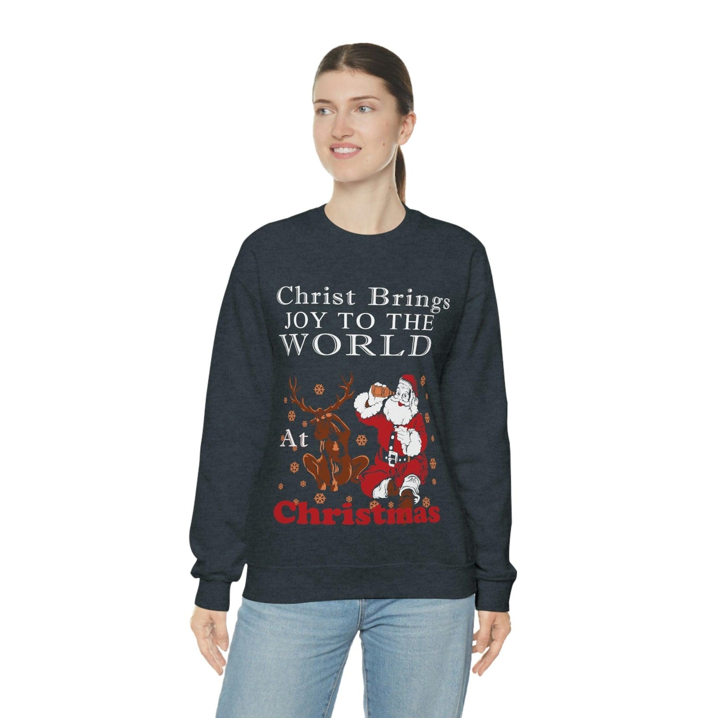 Christ brings joy to the World at Christmas Sweatshirt - Giftsmojo