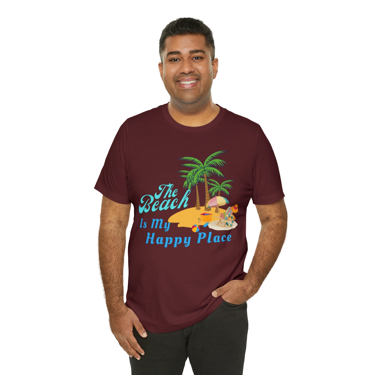 Beach shirt, The Beach is my happy place shirt, Beach t-shirt, Summer shirt, Beachwear, Beach fashion, Stylish beach apparel