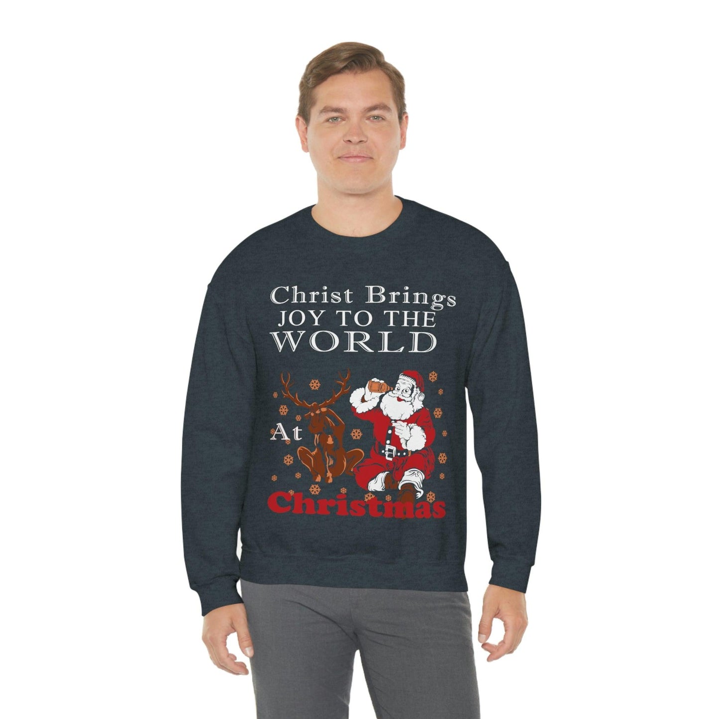 Christ brings joy to the World at Christmas Sweatshirt - Giftsmojo