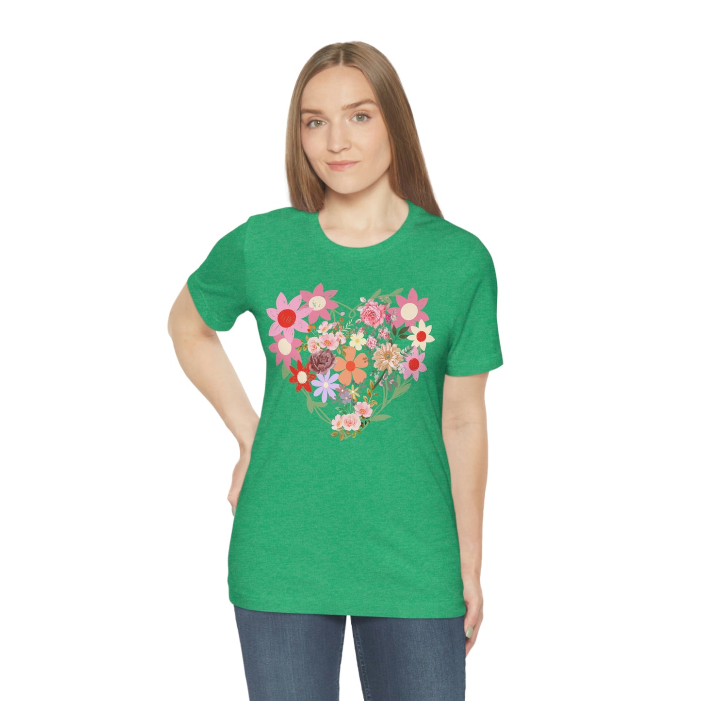 Flower Heart Shirt - Love Shirt - Floral Heart Shirt