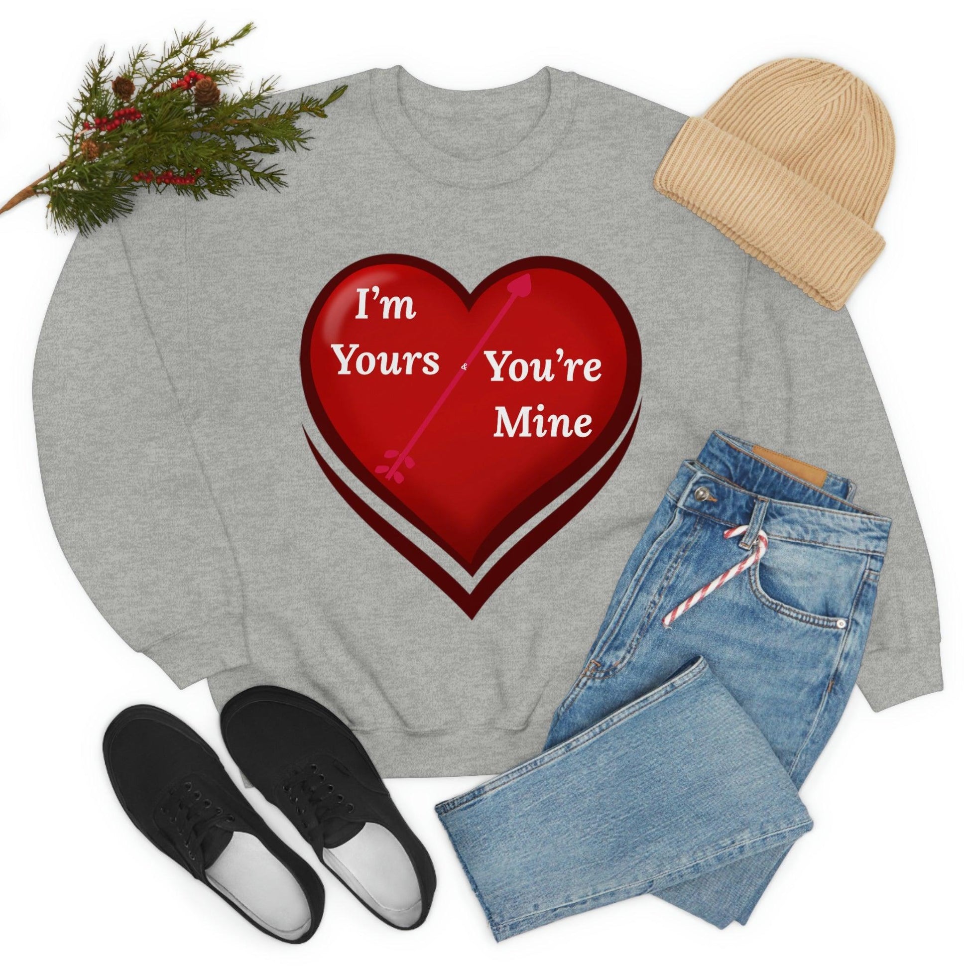 I'm Yours and You're Mine Heart Sweatshirt - Giftsmojo