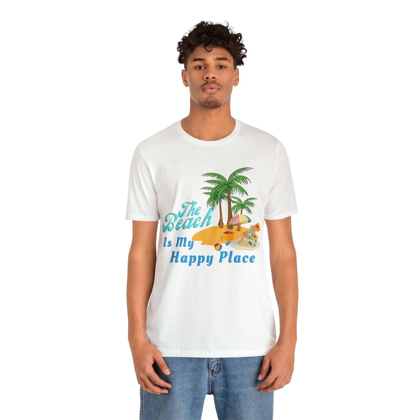 Beach shirt, The Beach is my happy place shirt, Beach t-shirt, Summer shirt, Beachwear, Beach fashion, Stylish beach apparel - Giftsmojo