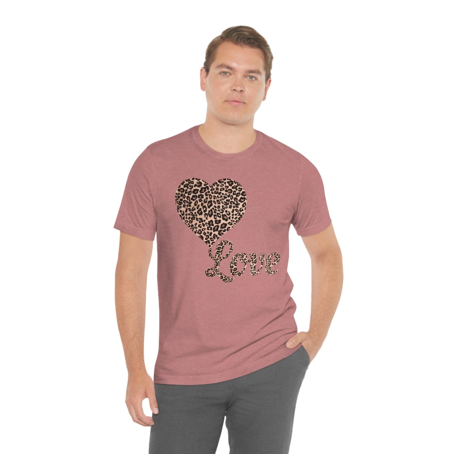 Love Heart, Leopard Print Tee - Giftsmojo