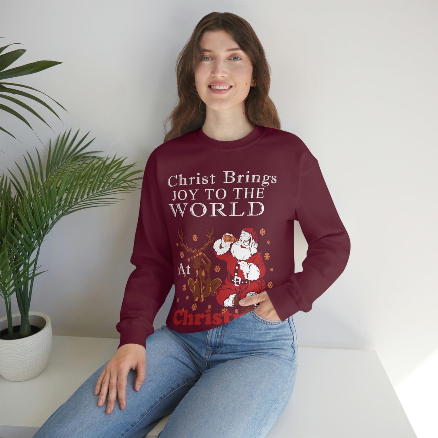 Christ brings joy to the World at Christmas Sweatshirt - Giftsmojo