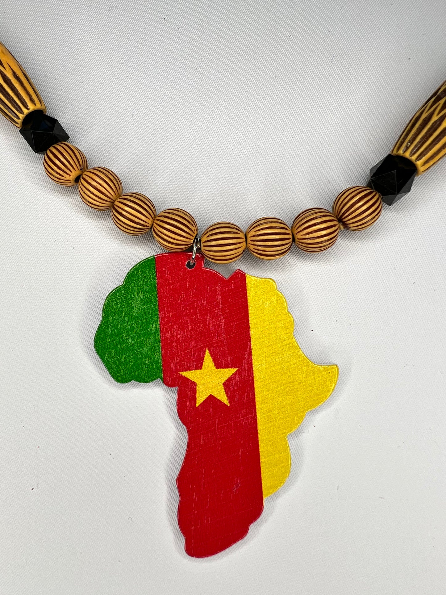 African Map with Cameroon flag color jewelry