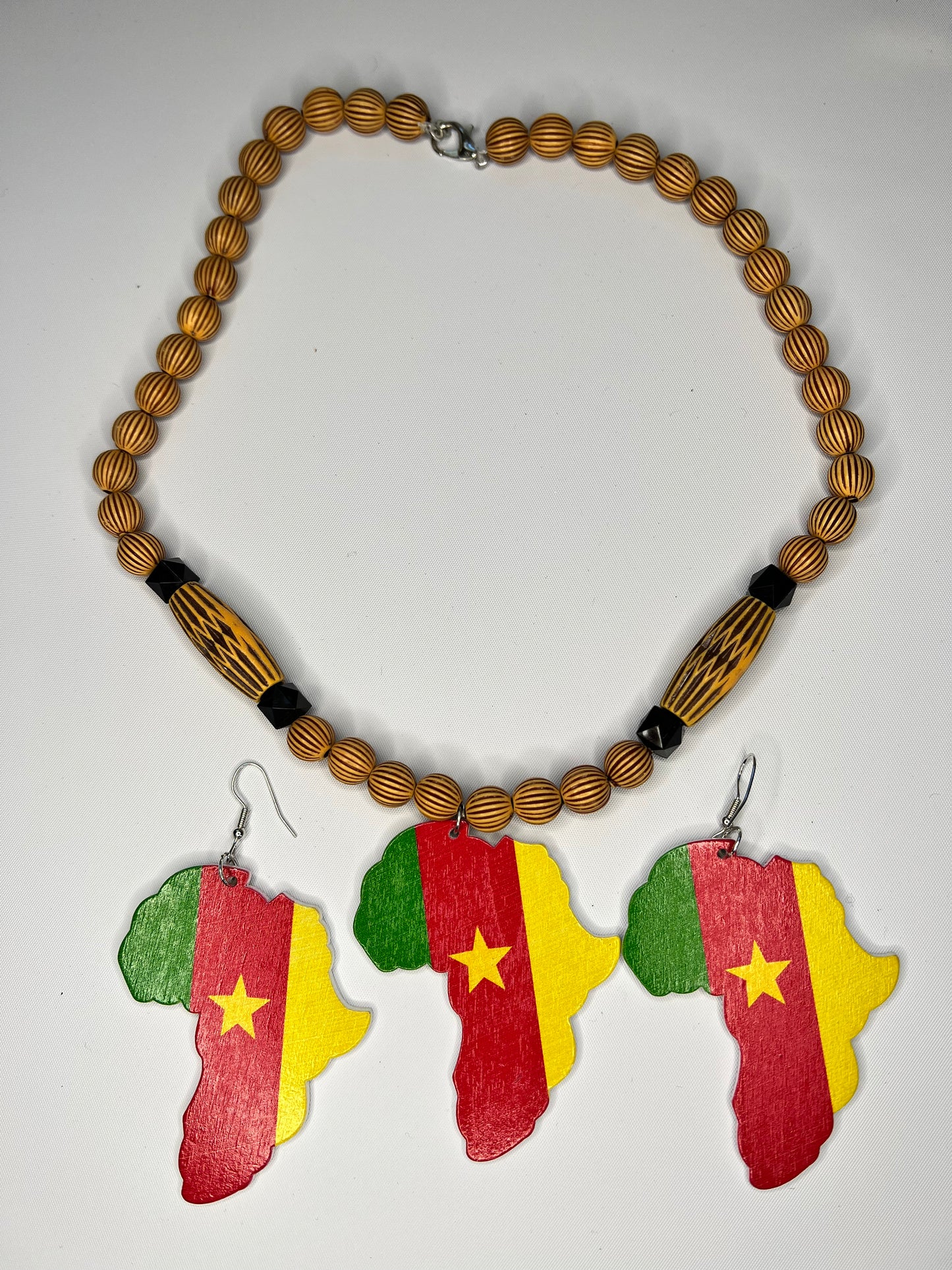 African Map with Cameroon flag color jewelry - Giftsmojo